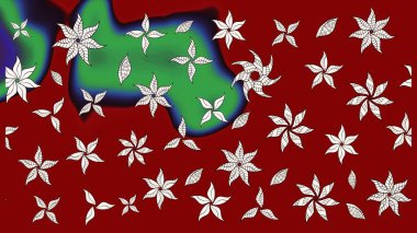 Zarif, parlak ve kırmızı çiçek desenli eskiz. Sabıka baskıları, bebek kıyafetleri, duvar kâğıtları, paket kutuları vb..