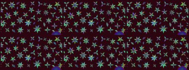 Düz Çiçek Elementleri Tasarımı. Renkli Bahar Teması eskiz kalıbı. Raster..