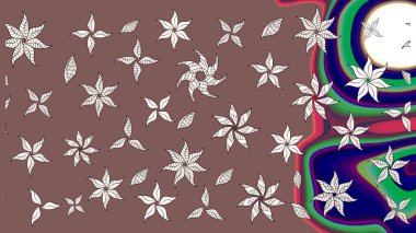 Raster Moda kumaş deseni. Şirin çiçekler. Çizgi çizimi deseni.