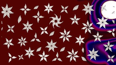 Kırmızı renklerde. Renkli süs kenarı. Çizim kalıbı. Hint süsü. Çiçek duvar kağıdı. Raster illüstrasyonu.