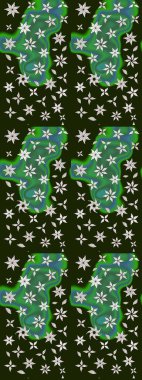 Düz Çiçek Elementleri Tasarımı. Sevimli çiçek raster deseni. Modaya uygun kumaş deseni. Renkli Yaz Teması çizim şablonu.