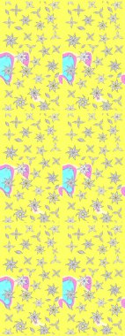 Klasik çiçek desenli. Paketleme, tekstil, duvar kâğıdı için çiçek eskizi. Yumuşak fayans. Raster 'ın taze dokusu. Yumuşak pamuk tasarımı.