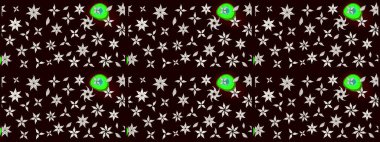 Küçük çiçekteki sevimli çiçek deseni. Siyah renkli çiçekler. Raster illüstrasyonu.