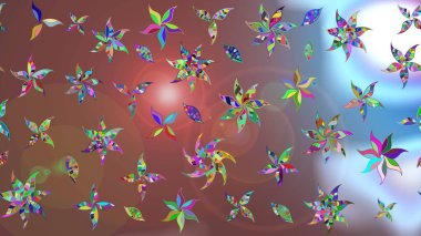 Suluboya, elle çizilmiş. Raster hisseleri. Kahverengi üzerine çiçekler. Taslak arkaplan deseni.