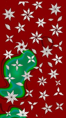 Yumuşak, bahar çiçekli arka plan. Çiçekli karalama şeklinde Raster çiçek deseni. Kırmızı renkte çiçekler.