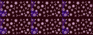 Raster illüstrasyonu. Çiçek desenli çizim. Raster illüstrasyonu. Kahverengi renkli çiçekler. Asya tekstil tarzında.