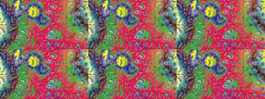 Güzel kumaş deseni. Raster Illustrasyon 'daki Çiçek Deseni' nin son moda çizimi. Düz Çiçek Elementleri Tasarımı. Renkli Yaz Teması çizim şablonu.