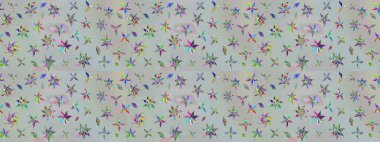 Suluboya, elle çizilmiş. Eskiz arkaplan modeli. Raster hisseleri. Gri üzerine çiçekler.