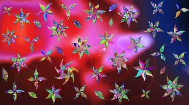 Renkli Yaz Temalı eskiz kalıbı. Raster çiçekli arka plan. Düz Çiçek Elementleri Tasarımı. Yazdır. Güzel kumaş deseni. Güzel çizim şekli..