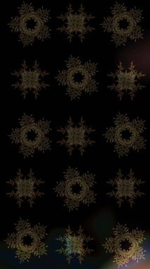 Noel stili. Siyah, kahverengi ve gri renkli kar taneleri. Raster illüstrasyonu.