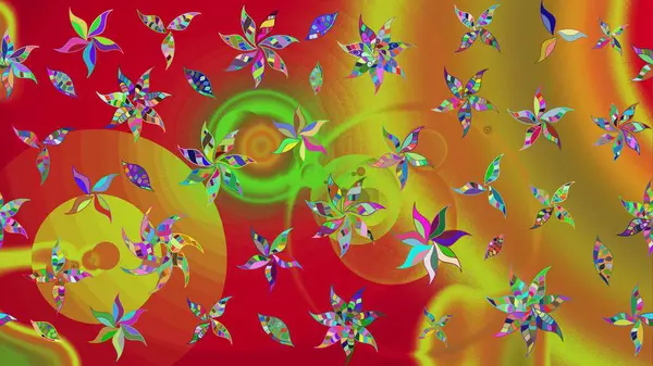 Kumaş desenli papatya çiçeği detayı. Kırmızı renkte çiçekler.