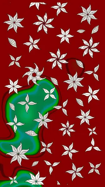 Yumuşak, bahar çiçekli arka plan. Çiçekli karalama şeklinde Raster çiçek deseni. Kırmızı renkte çiçekler.