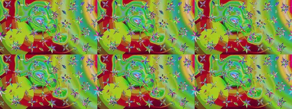 Eskiz arkaplan modeli. Yeşil yapraklı yabani çiçekler. Suluboya, elle çizilmiş. Raster illüstrasyonu.