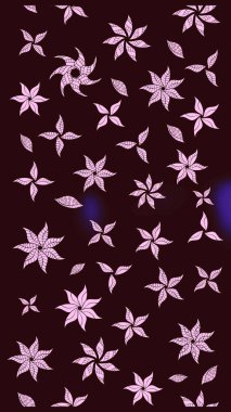 Düz Çiçek Elementleri Tasarımı. Güzel kumaş deseni. Raster illüstrasyonundaki çiçek desenli çizim. Renkli Bahar Teması çizim şablonu.