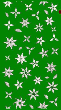 Yeşil renklerde. Çiçekli güzel suluboya desen. Raster illüstrasyonu.