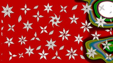 Küçük çiçekte güzel bir desen. Motley illüstrasyonu. Moda baskıları için zarif bir şablon. Kırmızı çiçekli bahar çiçekleri. Küçük renkli çiçekler..