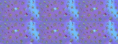 Düz Çiçek Elementleri Tasarım Raster illüstrasyonu. Renkli Bahar Teması eskiz kalıbı. Mor renkli çiçekler. Çiçek eskiz kalıbı geçmişi.