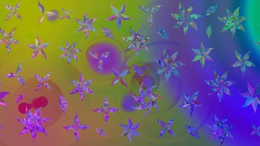 Çiçekli çiçek deseni, suluboya. Yeşil renkli çiçekler. Renkli Bahar temalı eskiz kalıbı. Düz Çiçek Elementleri Tasarım Raster illüstrasyonu.