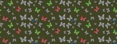 Yeşil arka planda el çizimi. Renk çizimi kalıbı. Mistik, semboller. Tekrarlanan karalamalar.