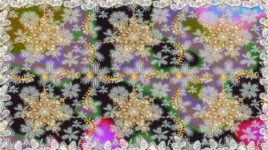 Gri ve altın desenli. Klasik raster şablonu. Tekrarlayan ögelerle kusursuz soyut arkaplan.