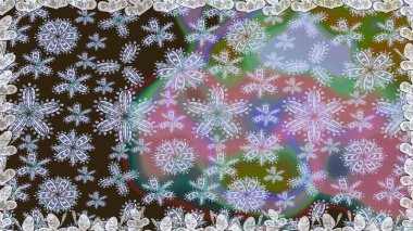 Raster illüstrasyonu. Raster deseni. Tarafsız renklerde bahar çiçekleri. Patlayan çiçekler soyut yerleştirilmiş.