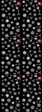 Siyah renklerde. 3D çiçekler, eskiz. Raster illüstrasyonu.