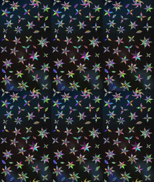 Suluboya çiçekli çiçek deseni. Gri renkli güzel bir tekstil. Raster illüstrasyonu.