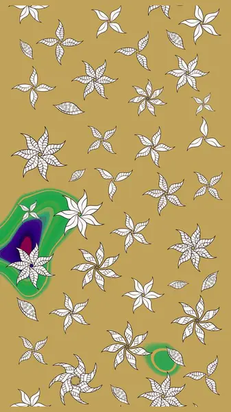 Klasik taslak çizimi. Raster Yumuşak kumaş deseni. Çiçek sarısı çizim şekli. Raster çiçek izi..