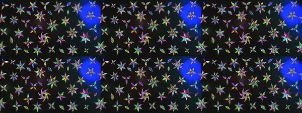 Hint süsü. Raster illüstrasyonu. Çiçek duvar kağıdı. Çizim kalıbı. Renkli süs kenarı. Gri renklerde.