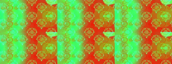 Renkli Bahar Temalı Kusursuz Arkaplan. Raster illüstrasyonunda kusursuz çiçek deseni. Düz Çiçek Elementleri Tasarımı. Yeşil, turuncu ve sarı renkte çiçekler.