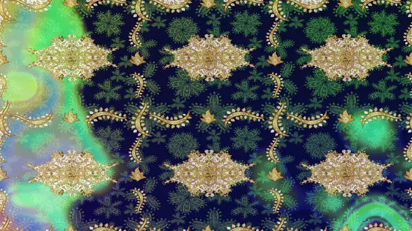 Gri renklerde altın tekrarlayan elementlerle soyut arkaplan. Eskiz oryantal klasik altın desen.