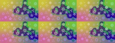 Raster düz çiçek çizim deseni. Yeşil renkli çiçekler. Tasarım hediye paketi, tebrik kartları, posterler ve afiş tasarımı.