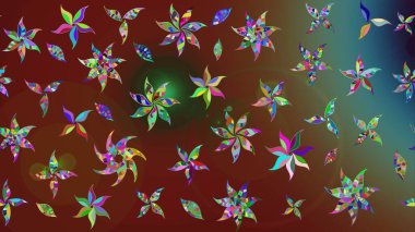 Kahverengi renklerde. Raster illüstrasyonu. Çiçek buketleriyle klasik tarzda eskiz deseni.