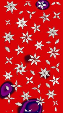 Çiçekli eskiz deseni. Suluboya çizimi. Kırmızı renkte çiçekler. El çizimi.