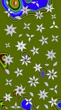 Yazdır. Güzel eskiz şekli. Düz Çiçek Elementleri Tasarımı. Güzel kumaş deseni. Renkli Yaz Temalı eskiz kalıbı. Raster çiçekli arka plan.