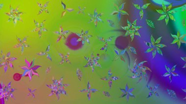 Egzotik çiçekler, botanik, yeşil renklerdeki parlak klasik doğa. Raster illüstrasyonu. Klasik tropikal doğal elementlerin suluboya seti.