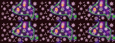 Moda baskıları için zarif bir şablon. Halk tarzı. Parlak renkli çiçekleri ve kahverengi renkli yaprakları olan harika bir çiçek deseni. Modern çiçek arkaplanı.