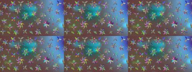 El çizimi, soyut ve süslü elementler. Kahverengi renkli. Suluboya resim taklit Raster çizimi. Yaz çiçekleri teması. Klasik çiçekler..