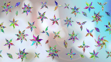 Klasik çiçek tasarımı elementleri. Gri kıvırcık çiçekler gri renkte şekillenir. Raster illüstrasyonu.