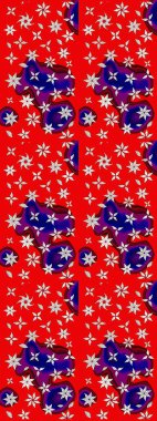 Çiçek deseni. Düz Çiçek Elementleri Tasarımı. Raster güzel kumaş deseni çiziyor. Renkli Bahar Teması çizim şablonu.