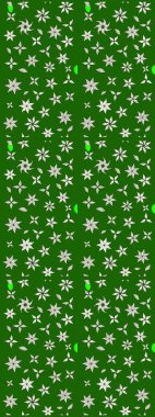 Elle boyanmış suluboya resim çizimleri, çiçekler ve bitkiler. Yeşil renkte çiçekler.