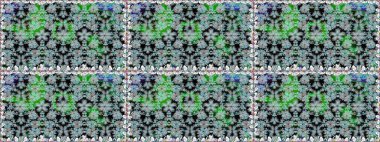 Gri renklere karalamalar çizen kusursuz çiçek deseni. Raster illüstrasyonu.