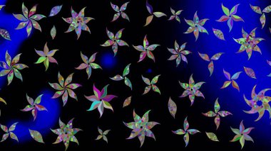 Yumuşak, yaz çiçekli arka plan. Siyah renkli çiçekler. Raster çiçek desenli ve çiçekli..