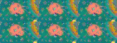 Raster - stok. Mavi çiçekli eskiz deseni, suluboya çiçek deseni, sevimli çiçek, duvar kağıdı, kart veya kumaş için fayanslı.