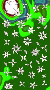 Renkli Bahar Teması eskiz kalıbı. Raster. Düz Çiçek Elementleri Tasarımı.