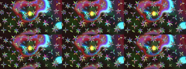 Ağaç dallı bahar çiçekleri ile desen, çiçek silueti ile gri renkler. Raster deseni.