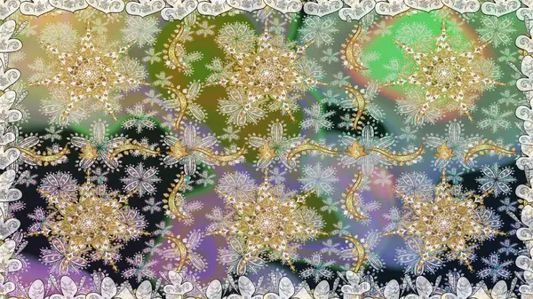 Geleneksel klasik raster altın pürüzsüz desen. Barok tarzında kusursuz bir doğulu süsü. Tarafsız renklerdeki altın elementler.