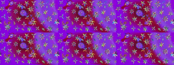 Düz Çiçek Elementleri Tasarımı. Renkli Bahar Teması eskiz kalıbı. Mor renkli çiçekler. Çiçekle çizim deseni.