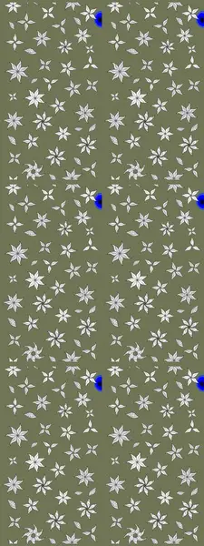 Ağaç dallı bahar çiçekleri ile desen, çiçek siluetiyle yeşil renkler. Raster deseni.