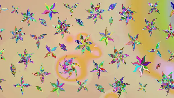 Raster çiçek desenleri çiziyor. Vadinin bej renkli çiçekleri.